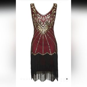 Roaring 20s Paisley Great Gatsby Dress